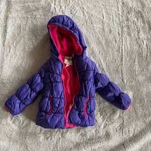 Purple toddler puffy coat, toddler coat, purple toddler coat